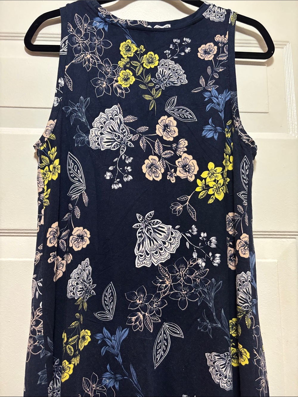 LOFT Navy Floral Sleeveless A-Line Dress - Picture 6 of 8